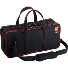 Load image into Gallery viewer, 3 compartment zippered knife bag holds 20 knives. Great for chefs or students