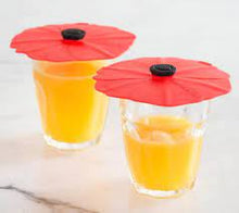 Load image into Gallery viewer, Silicone drink covers, BPA free. Microwave, oven, freezer and dishwasher safe. Set of 2
