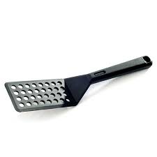 Favourite Spatula with holes, black. Heat resistant nylon, great for baking or cooking. Safe for non-stick pans.